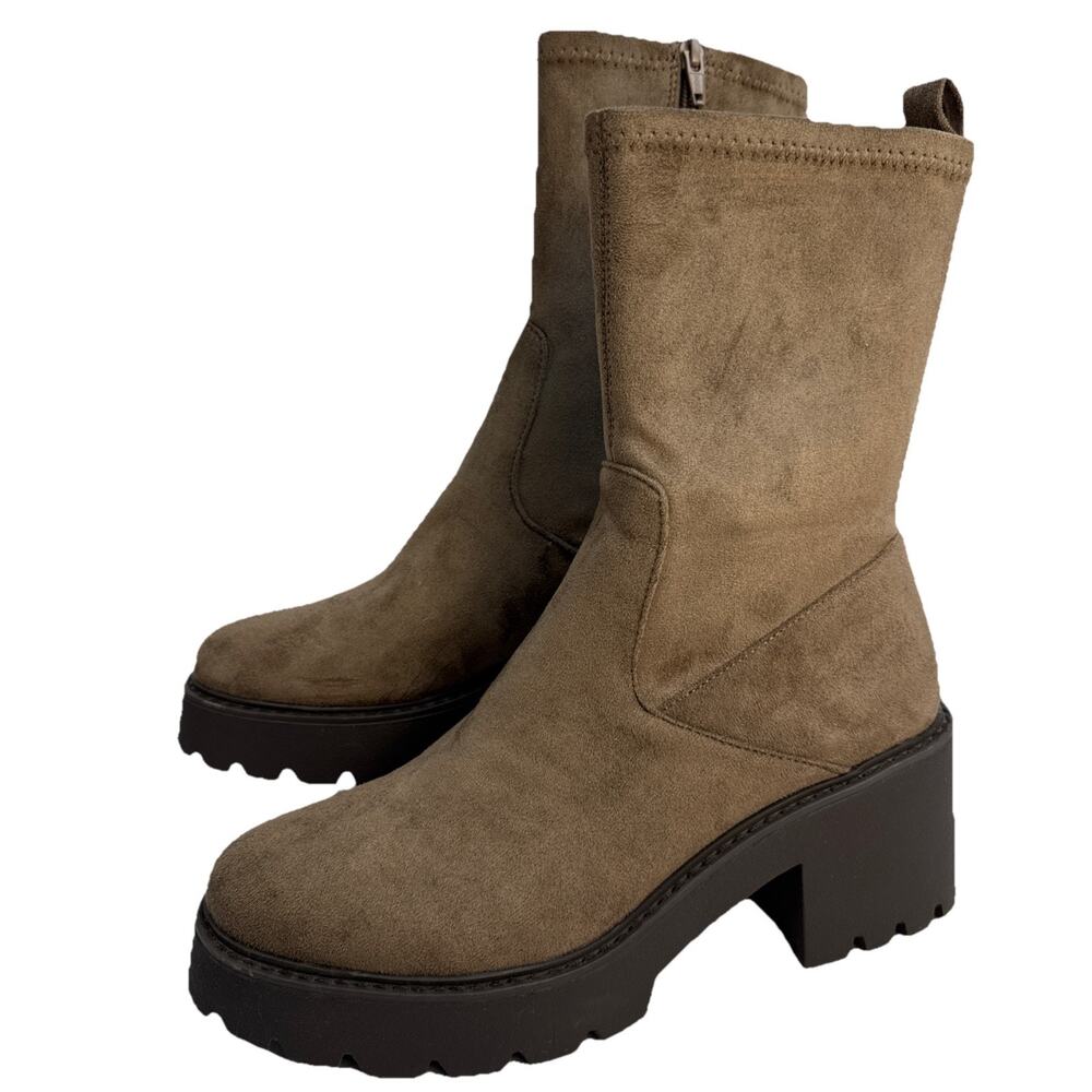 DV Dolce Vita Tale Brown Platform Lug Heel Ankle Bootie Women's Size 9 NWB